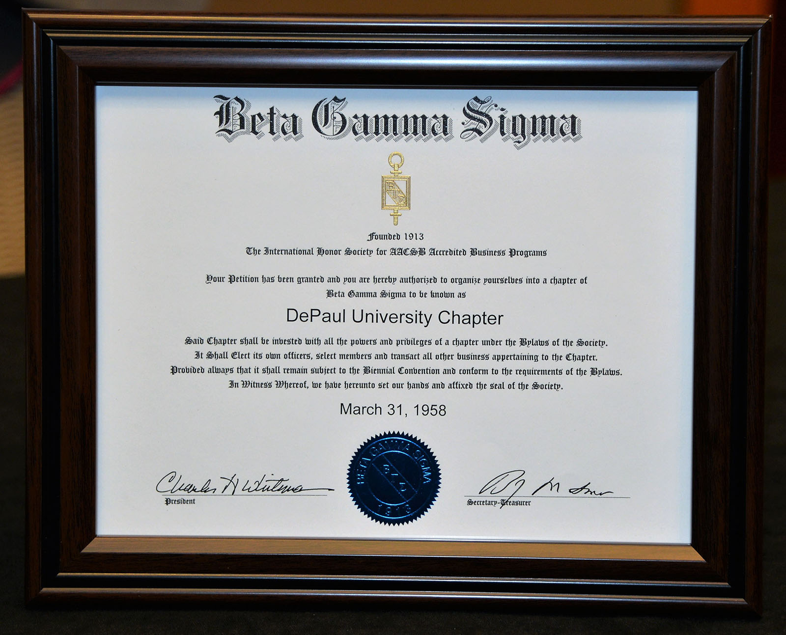 Beta Gamma Sigma honor society description